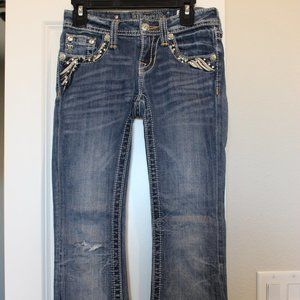 Girls Miss Me Bootcut Jeans sz 10 Style JK5814B Flying Horseshoe